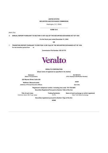 Thumbnail Veralto 10-K Annual Report 2024