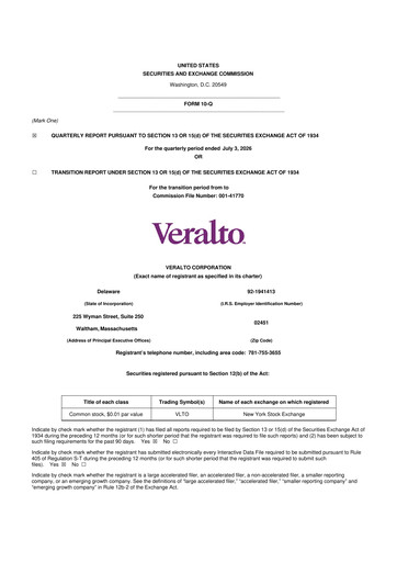 Thumbnail Veralto 10-Q Quarterly Report FY2026 