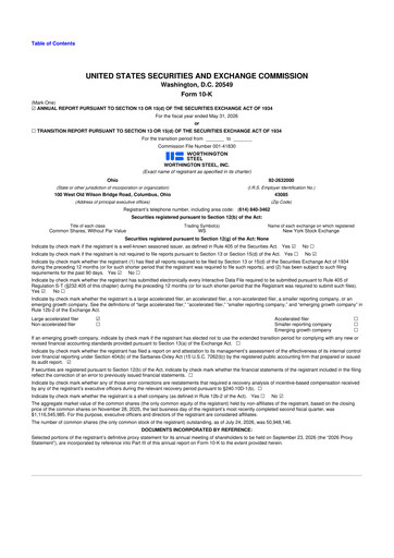 Thumbnail Worthington Steel 10-K Annual Report 2026
