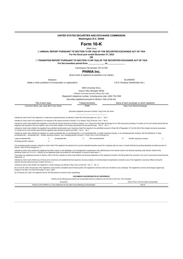 Miniature PHINIA 10-K Rapport annuel 2023