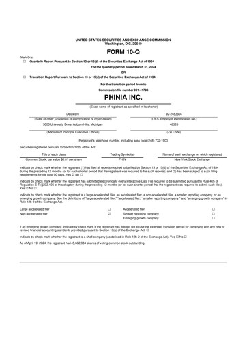 Thumbnail PHINIA 10-Q Quarterly Report FY2024 