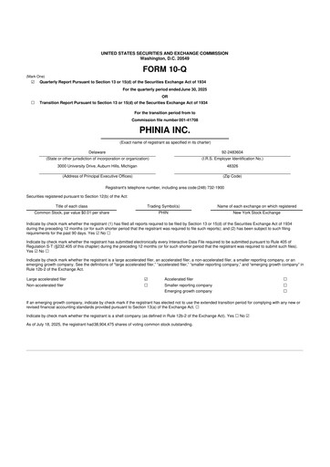 Thumbnail PHINIA 10-Q Quarterly Report FY2025 