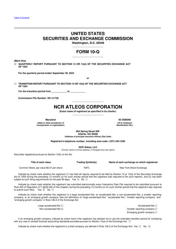 Thumbnail NCR Atleos Corporation 10-Q Quarterly Report FY 