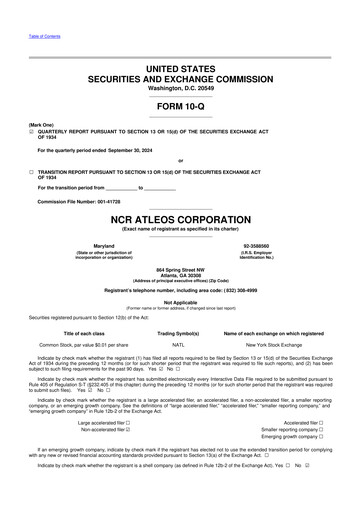 Thumbnail NCR Atleos Corporation 10-Q Quarterly Report FY 