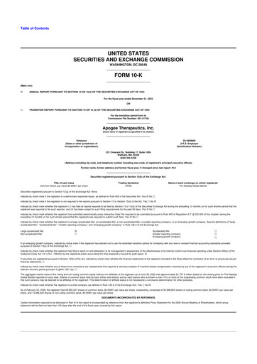 Thumbnail Apogee Therapeutics 10-K Annual Report 