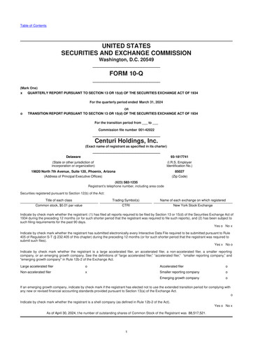 Vorschaubild Centuri Holdings 10-Q Quartalsbericht 2024 