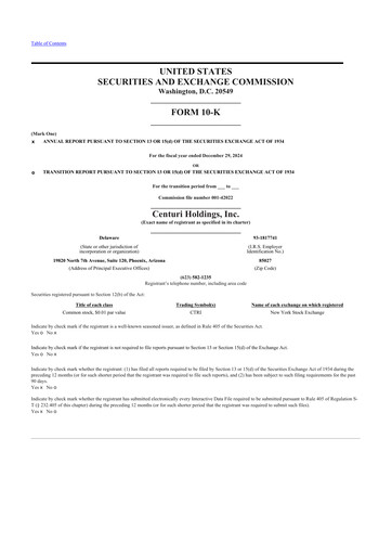 Thumbnail Centuri Holdings 10-K Annual Report 2024