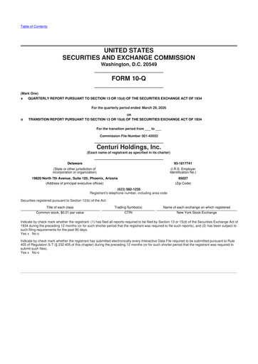 Thumbnail Centuri Holdings 10-Q Quarterly Report FY 