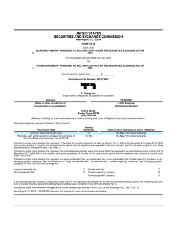 Miniature T1 Energy 10-Q Rapport trimestriel 2025 