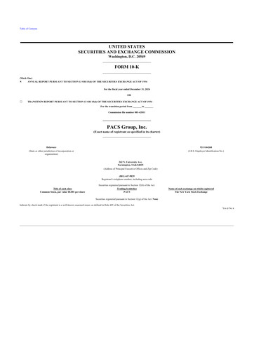 Miniature PACS Group 10-K Rapport annuel 2024