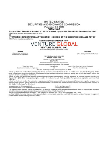 Thumbnail Venture Global 10-Q Quarterly Report FY2025 