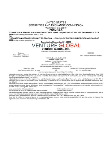 Thumbnail Venture Global 10-Q Quarterly Report FY2025 