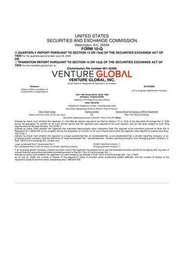 Vorschaubild Venture Global 10-Q Quartalsbericht 2026 