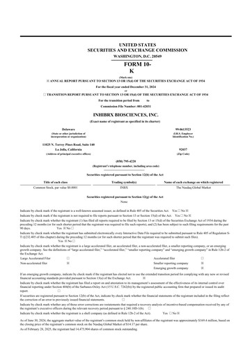 Thumbnail Inhibrx Biosciences 10-K Annual Report 2024