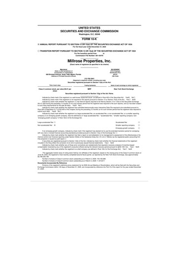 Thumbnail Millrose Properties 10-K Annual Report 2025