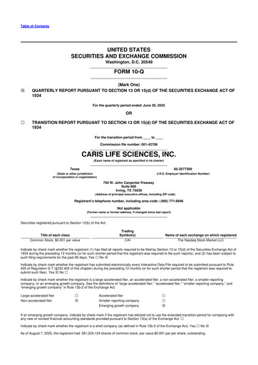 Thumbnail Caris Life Sciences 10-Q Quarterly Report FY2025 