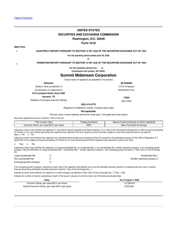 Thumbnail Summit Midstream 10-Q Quarterly Report FY2026 