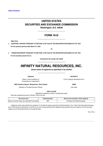 Vorschaubild Infinity Natural Resources 10-Q Quartalsbericht 2025 
