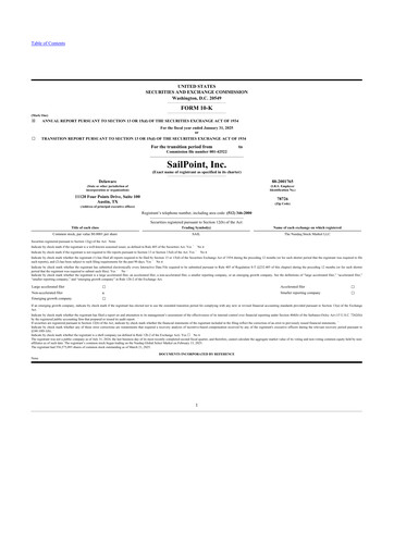 Thumbnail SailPoint 10-K Annual Report 