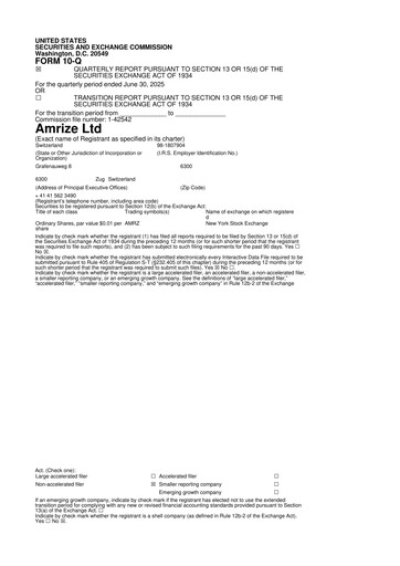 Thumbnail Amrize 10-Q Quarterly Report FY2025 