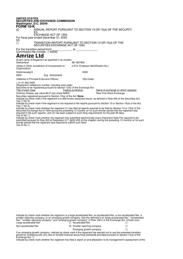 Thumbnail Amrize 10-K Annual Report 2025
