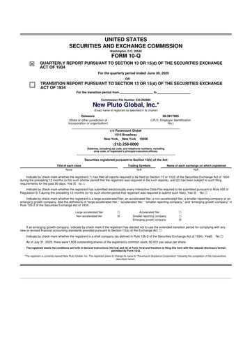 Thumbnail Paramount Skydance 10-Q Quarterly Report FY2025 