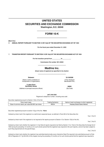 Thumbnail Medline 10-K Annual Report 2025