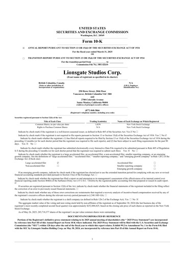 Thumbnail Lionsgate Studios 10-K Annual Report 2025
