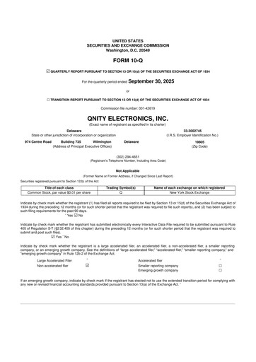 Thumbnail Qnity Electronics 10-Q Quarterly Report FY2025 