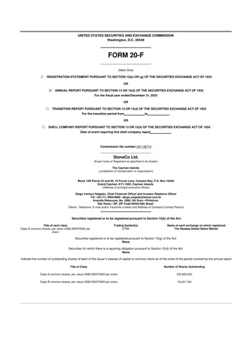 Thumbnail StoneCo 20-F Annual Report 