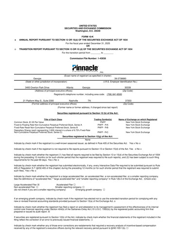 Thumbnail Pinnacle Financial Partners
 10-K Annual Report 2025