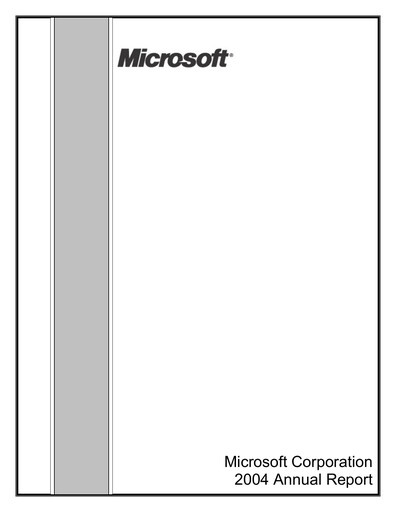 Thumbnail Microsoft Annual Report 2004