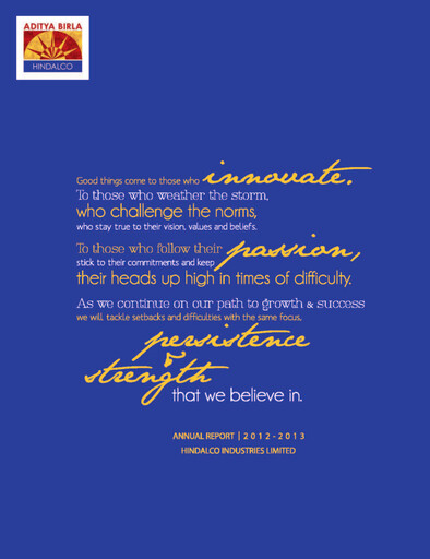 Miniature Hindalco Industries
 Rapport annuel 2013-2012