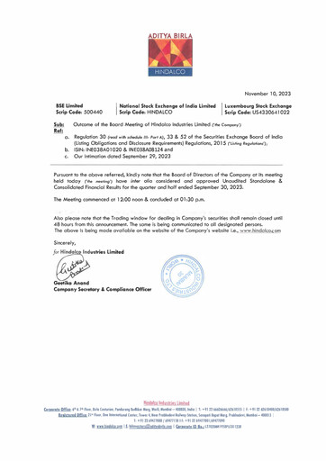 Thumbnail Hindalco Industries
 Quarterly Report 2023-q2