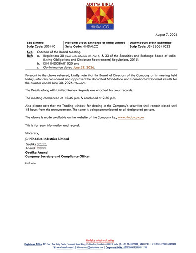 Thumbnail Hindalco Industries
 Quarterly Report 2026-q1