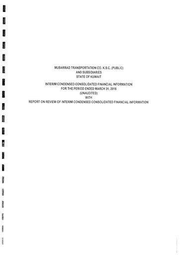 Miniature Mubarrad Holding Company Bilan financier 2016-q1