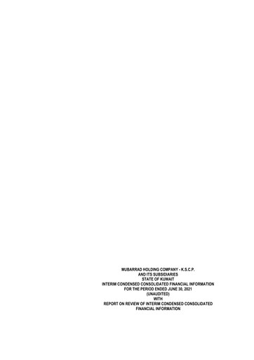 Vorschaubild Mubarrad Holding Company Halbjahresbericht 2021-h1