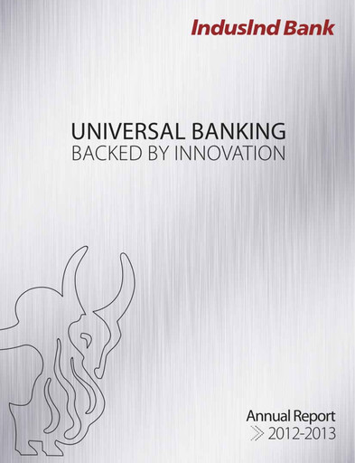Thumbnail IndusInd Bank
 Annual Report 2012-2013
