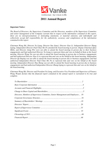 Thumbnail Vanke
 Annual Report 2011