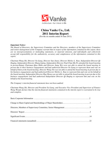 Thumbnail Vanke
 Half-year Report 2011-h1