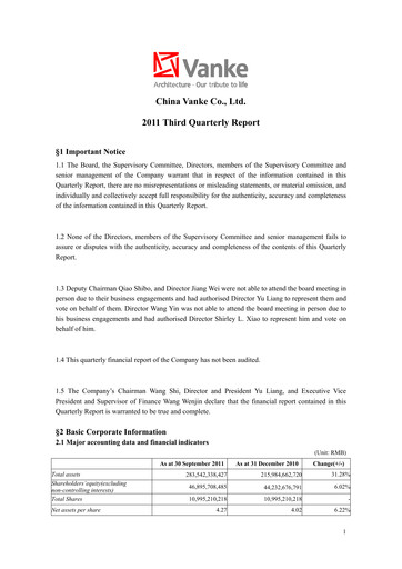 Vorschaubild Vanke
 Quartalsbericht 2011-9m
