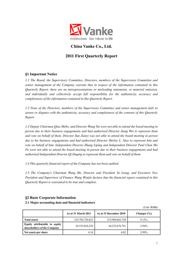 Vorschaubild Vanke
 Quartalsbericht 2011-q1