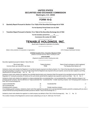 Miniature Tenable Rapport trimestriel 2024-q2