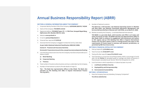 Thumbnail Yes Bank
 ESG Report 2019-2020
