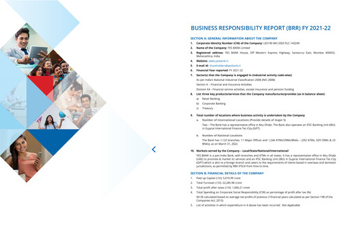Thumbnail Yes Bank
 ESG Report 2021-2022
