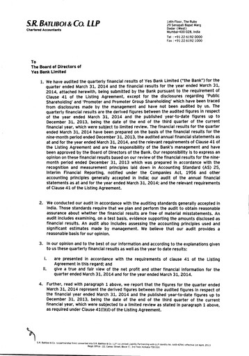 Thumbnail Yes Bank
 Financial Statement 2013-2014