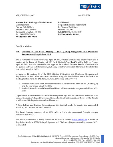 Thumbnail Yes Bank
 Financial Statement 2020-2021