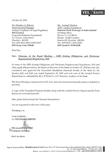 Thumbnail Yes Bank
 Quarterly Report 2018-q2