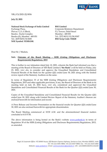 Thumbnail Yes Bank
 Quarterly Report 2021-q1