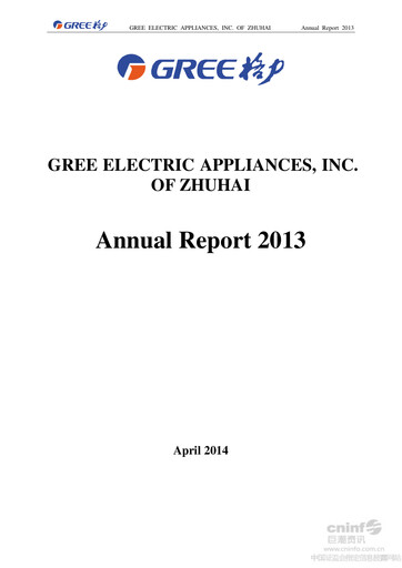 Thumbnail Gree Electric Appliances
 Annual Report 2013